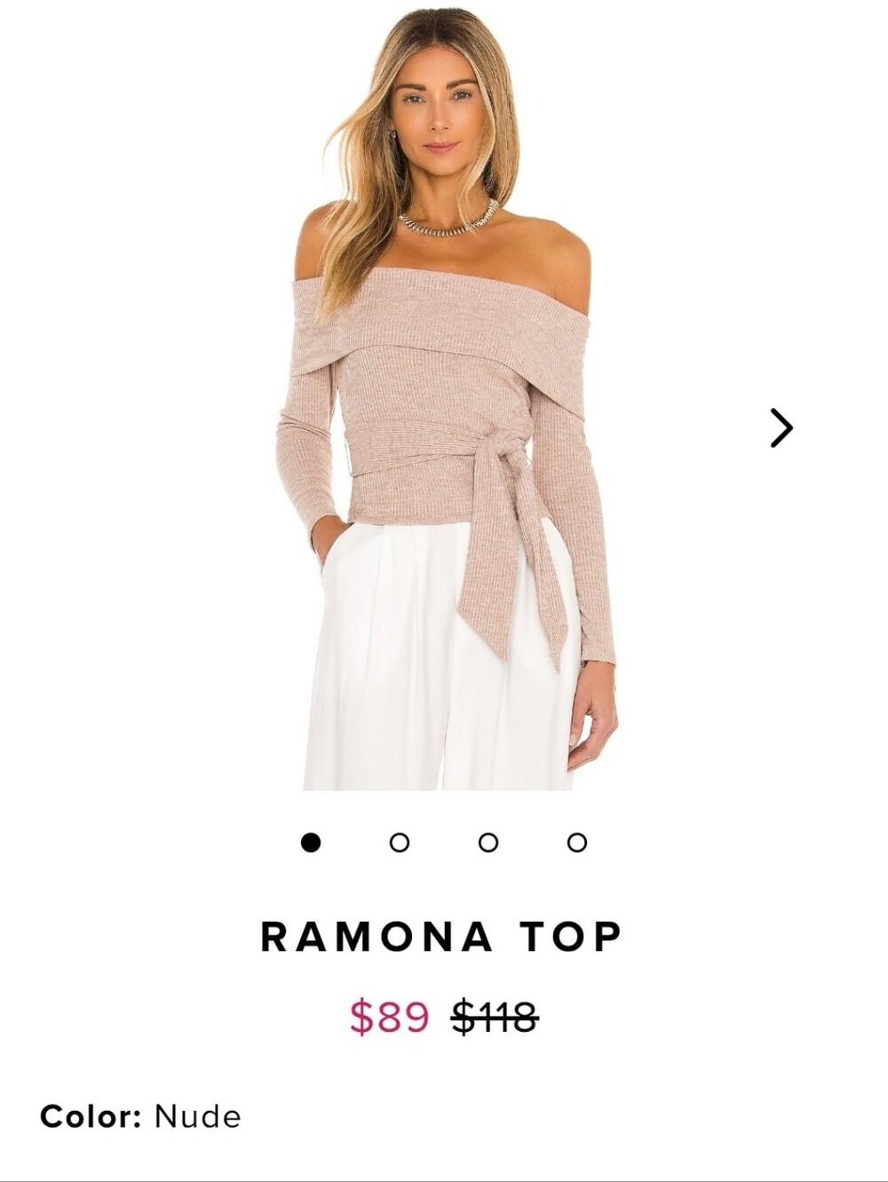 Lovers + Friends Ramona Off-Shoulder Tie-Waist Sweater
